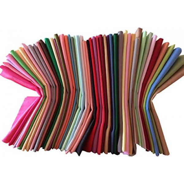 longshine-us 25pcs Solid Colors Premium Cotton Craft Fabric Bundle...