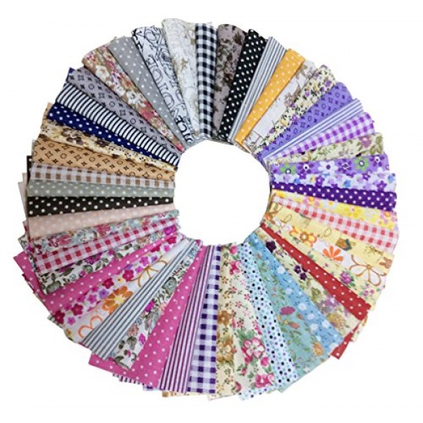 longshine-us Premium Cotton Craft Fabric Bundle Squares Patchwork ...