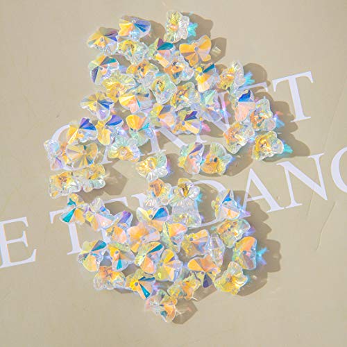 60pcs AB Butterfly Crystal Beads - LONGWIN 10mm Top Drilled Adabel...