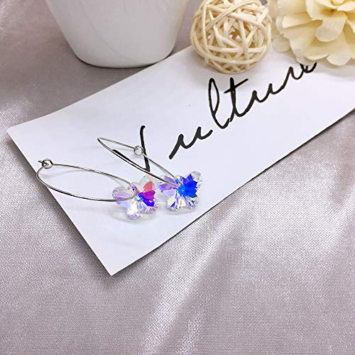 60pcs AB Butterfly Crystal Beads - LONGWIN 10mm Top Drilled Adabel...