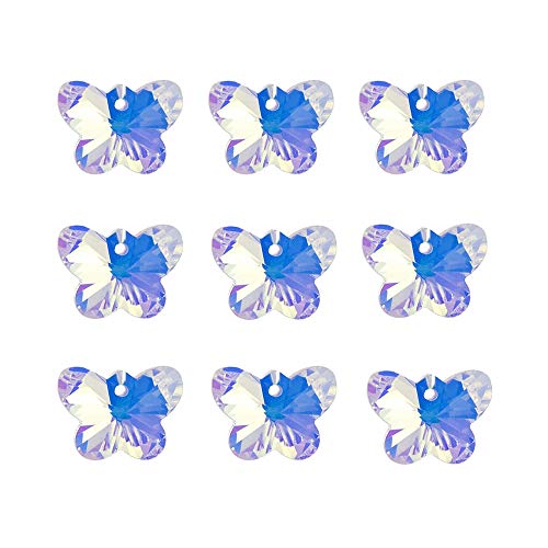 60pcs AB Butterfly Crystal Beads - LONGWIN 10mm Top Drilled Adabel...