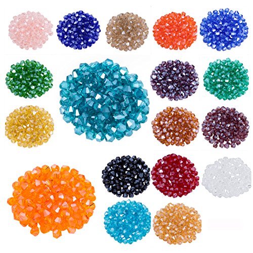 Lot 1800pcs Glass Bicone Beads - LONGWIN Wholesale 4mm Bicone Shap...