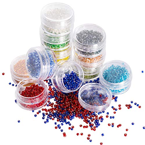 Muticolor 2mm Glass Seed Beads - LONGWIN Approx. 9600pcs Multicolo...
