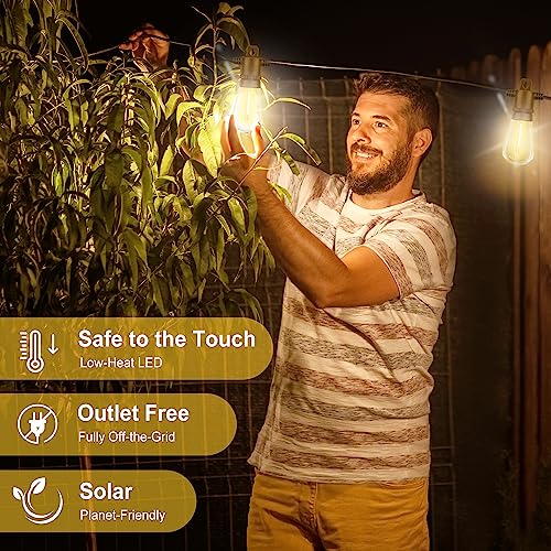 Outdoor Solar String Lights, 50 FT Solar Powered LED String Outdoo...