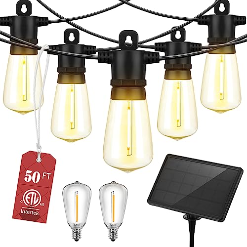 Outdoor Solar String Lights, 50 FT Solar Powered LED String Outdoo...