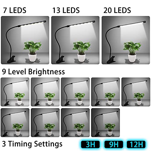 Grow Lights for Indoor Plants Growing, 6500K White LED Grow Light ...