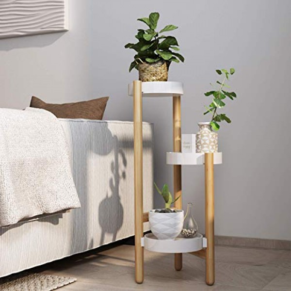 Bamboo Plant Stands Indoor, 3 Tier Tall Corner Plant Stand Holder ...