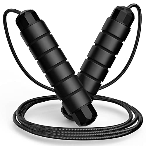 Jump Rope, Tangle-Free Rapid Speed Jumping Rope Cable with Ball Be...