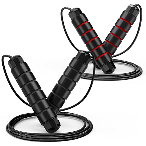 Jump Rope, Tangle-Free Rapid Speed Jumping Rope Cable with Ball Be...