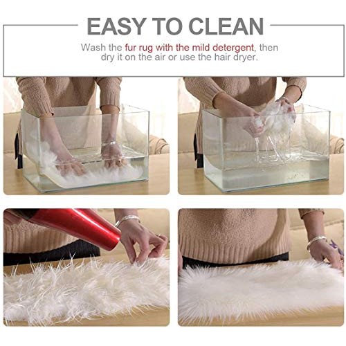 LOOGOOL Faux Fur Fabric Material Grey and White Winter Soft Shaggy...