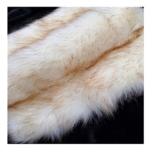 LOOGOOL Faux Fur Fabric Sheets, White Dyed Brown Tip Artificial So...