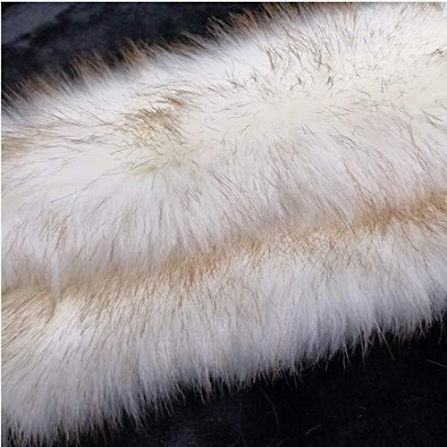 LOOGOOL Faux Fur Fabric Sheets, White Dyed Brown Tip Artificial So...