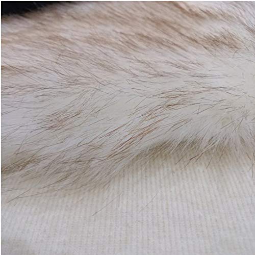 LOOGOOL Faux Fur Fabric Sheets, White Dyed Brown Tip Artificial So...