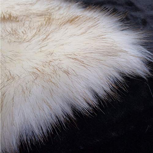 LOOGOOL Faux Fur Fabric Sheets, White Dyed Brown Tip Artificial So...