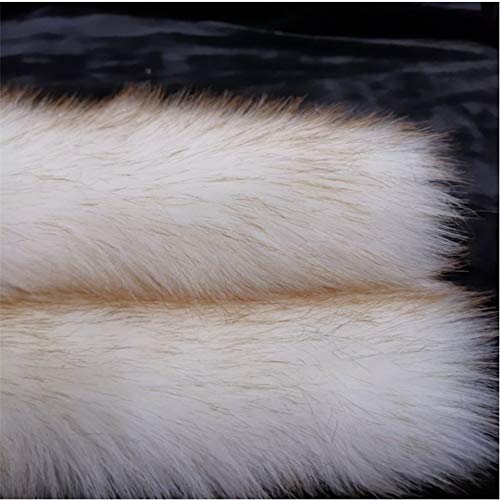 LOOGOOL Faux Fur Fabric Sheets, White Dyed Brown Tip Artificial So...