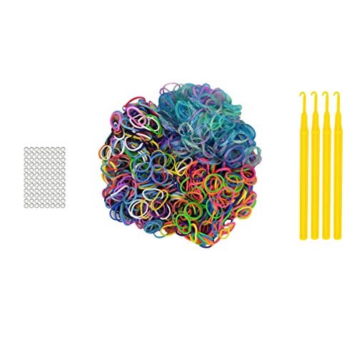 1,252 Pcs Rubber Bands Set Includes: 4 Loom Bands Bags. 300 Bands,...