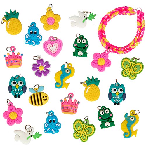 12,600+ Loom Bands Jewelry Making & Key Chain Kit - Includes 36 Ra...