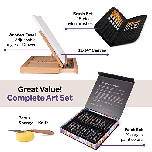 Painting Kit 24 Acrylic Paint Set 12 ml/0.41 oz. with 15 Paint B...