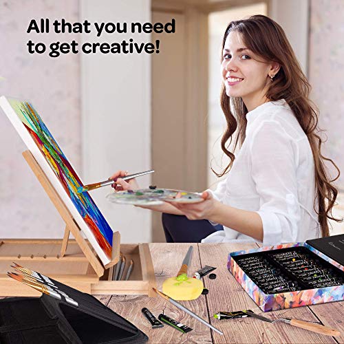 Painting Kit 24 Acrylic Paint Set 12 ml/0.41 oz. with 15 Paint B...