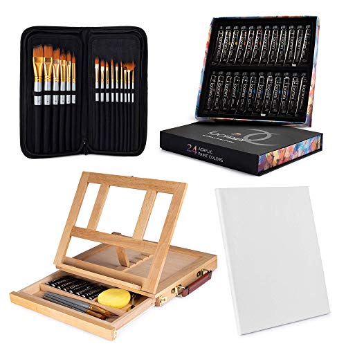Painting Kit 24 Acrylic Paint Set 12 ml/0.41 oz. with 15 Paint B...