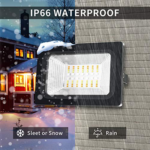 2Pack 20W RGB LED Flood Light,IP66 Waterproof WiFi Outdoor Dimmabl...