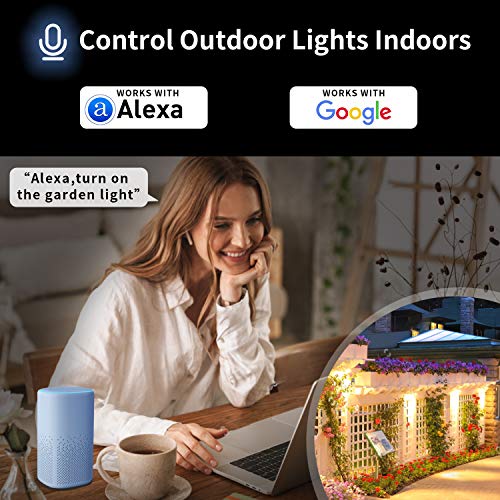 2Pack 20W RGB LED Flood Light,IP66 Waterproof WiFi Outdoor Dimmabl...