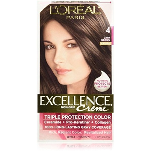 LOreal Excellence Triple Protection Color Creme, Dark Brown/Natur...