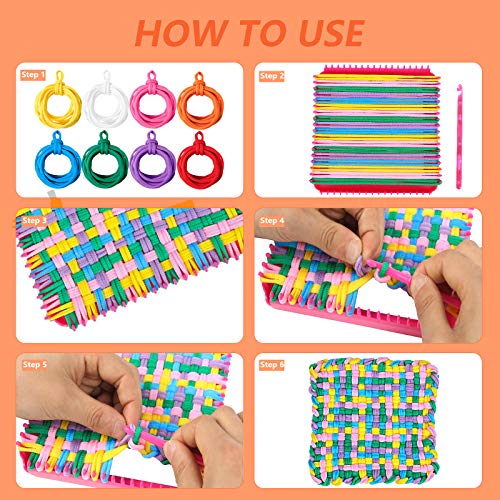 Lorvain 192 Pieces Loom Potholder Loops Weaving Craft, Multiple Co...