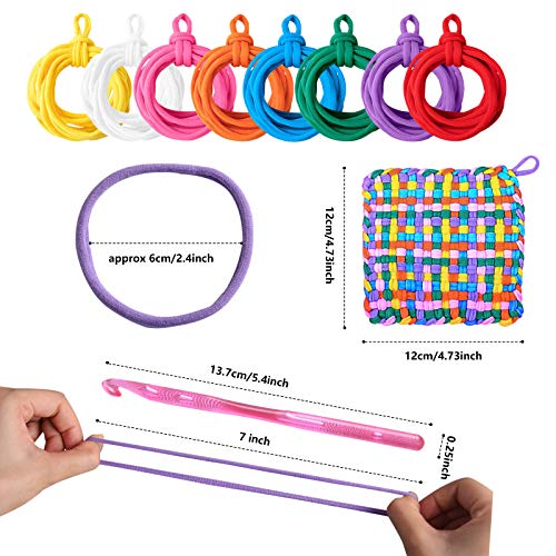 Lorvain 192 Pieces Loom Potholder Loops Weaving Craft, Multiple Co...