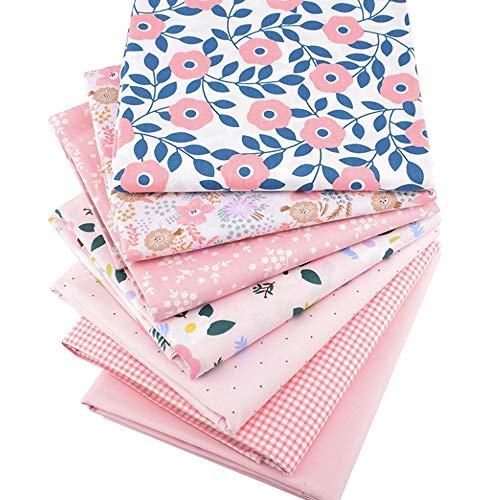 Lorvain 5PCS Green Fat Quarters Fabric Bundles, Cotton Print Fabri...