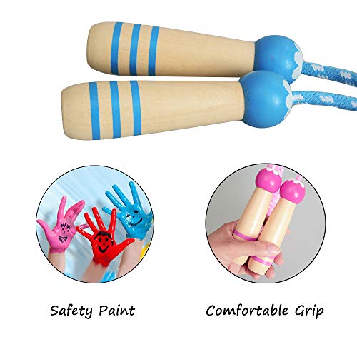 Lorvain Jump Rope for Kids, 2 Pcs Boys & Girls Skipping Ropes Wood...