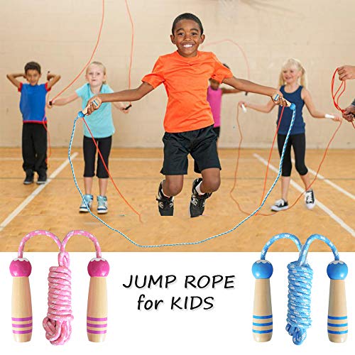 Lorvain Jump Rope for Kids, 2 Pcs Boys & Girls Skipping Ropes Wood...