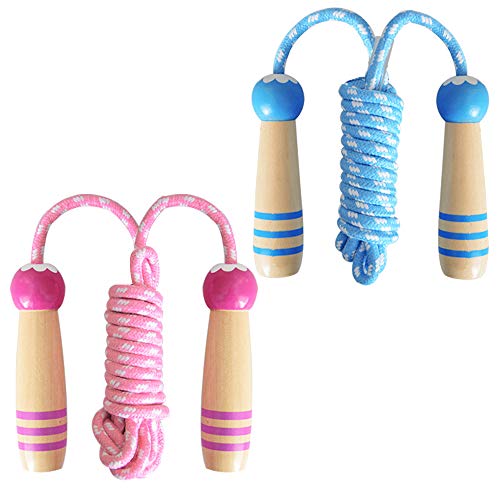 Lorvain Jump Rope for Kids, 2 Pcs Boys & Girls Skipping Ropes Wood...