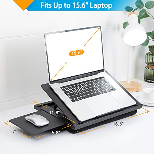 LORYERGO Lap Desk - 6 Adjustable Angles Laptop Stand with Detachab...