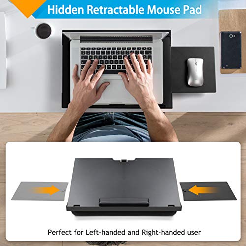 LORYERGO Lap Desk - 6 Adjustable Angles Laptop Stand with Detachab...