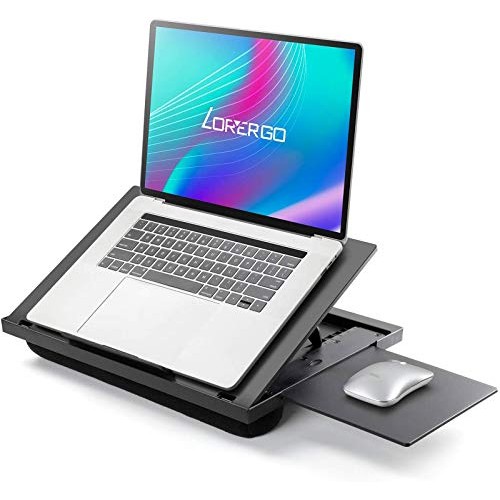 LORYERGO Lap Desk - 6 Adjustable Angles Laptop Stand with Detachab...