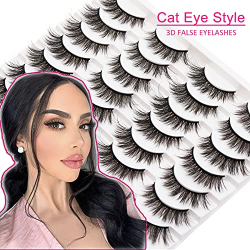Losha Eyelashes Natural Look Faux Mink Lashes Pack Handmade Fluffy...