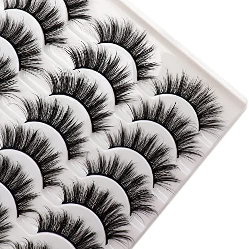 Losha Eyelashes Natural Look Faux Mink Lashes Pack Handmade Fluffy...
