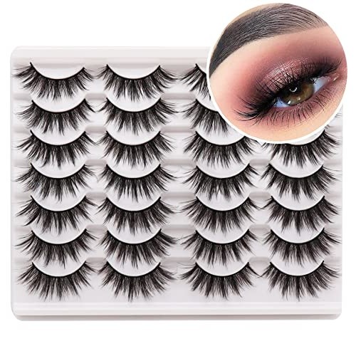 Losha Eyelashes Natural Look Faux Mink Lashes Pack Handmade Fluffy...
