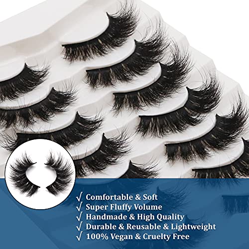 Losha False Lashes Super Fluffy Faux Mink Eyelashes Dramatic Long ...
