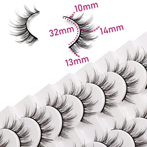 Losha Manga Lashes Fluffy Faux Mink Lashes Natural Look 10 Pairs A...