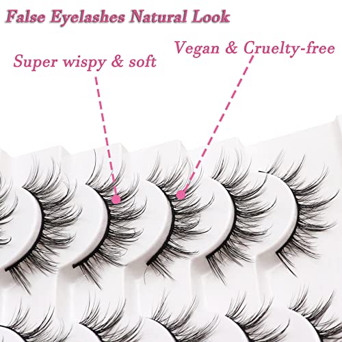 Losha Manga Lashes Fluffy Faux Mink Lashes Natural Look 10 Pairs A...