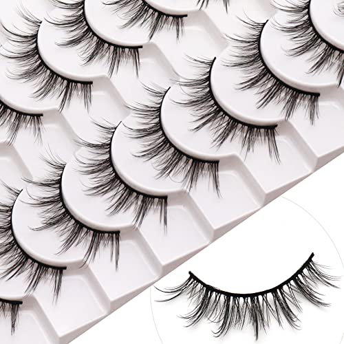 Losha Manga Lashes Fluffy Faux Mink Lashes Natural Look 10 Pairs A...