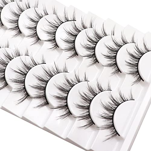 Losha Manga Lashes Fluffy Faux Mink Lashes Natural Look 10 Pairs A...