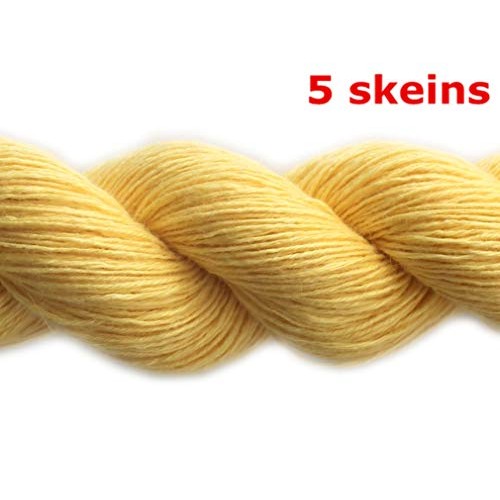 5 Skeins Lotus Yarns Mink & Cashmere Blend Knitting Yarn Skein Sof...