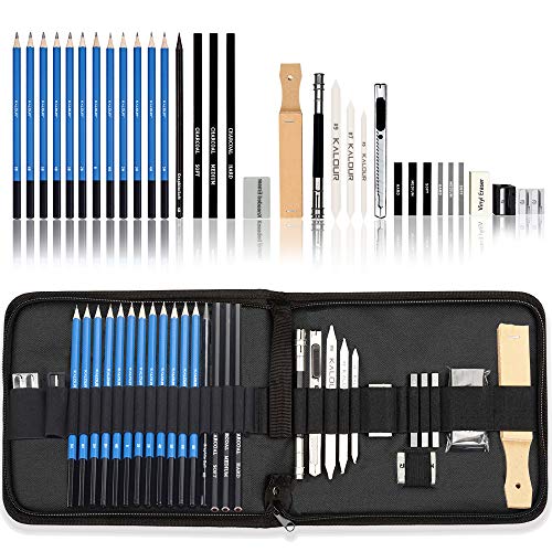 KALOUR 33 Piece Professional Drawing Sketching Pencils set,Perfect...