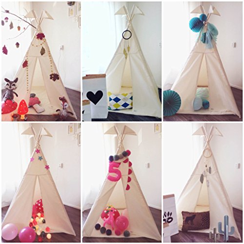 LoveTree Portable Kids Cotton Canvas Teepee Indina Play Tent Playh...