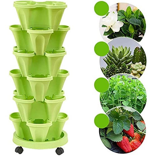 2021 Upgrade Stackable Vertical Planter Set, Vegetable Melon Fruit...
