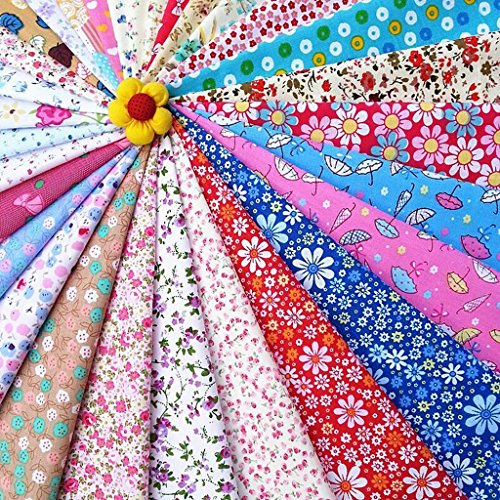 LoveinDIY 30pcs Assorted Floral Print Cotton Fabric for Dolls Bag ...