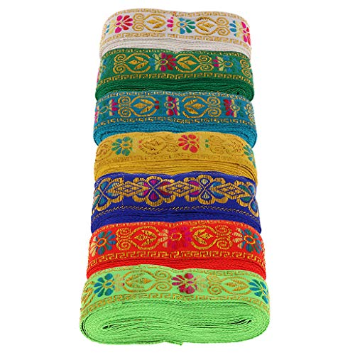 LoveinDIY 6 Rolls Jacquard Fabric Embroidery Ribbon Trim Tape for ...